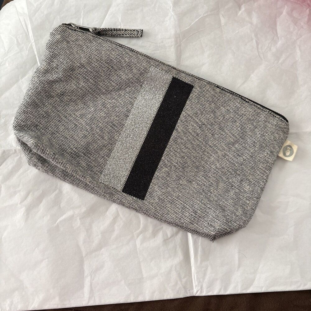 Koala Kanvas Cosmetic Bag Gray Zipper Closure